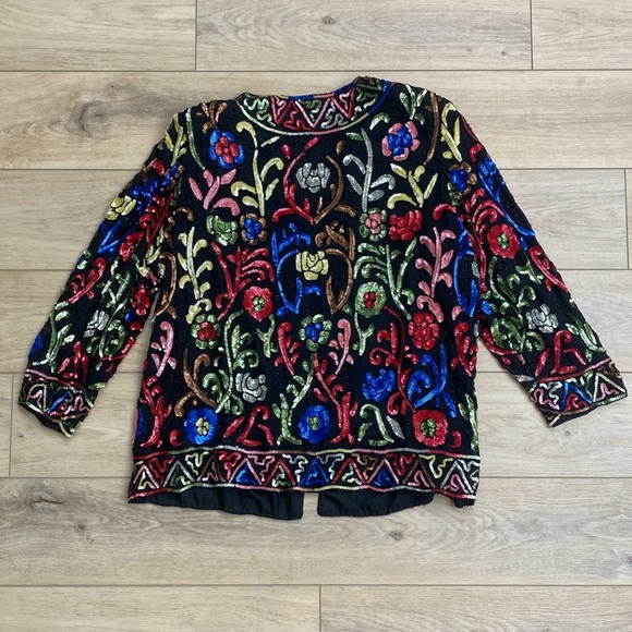 Vintage Jakelin Designs Sequin Silk Jacket - Picture 13 of 16